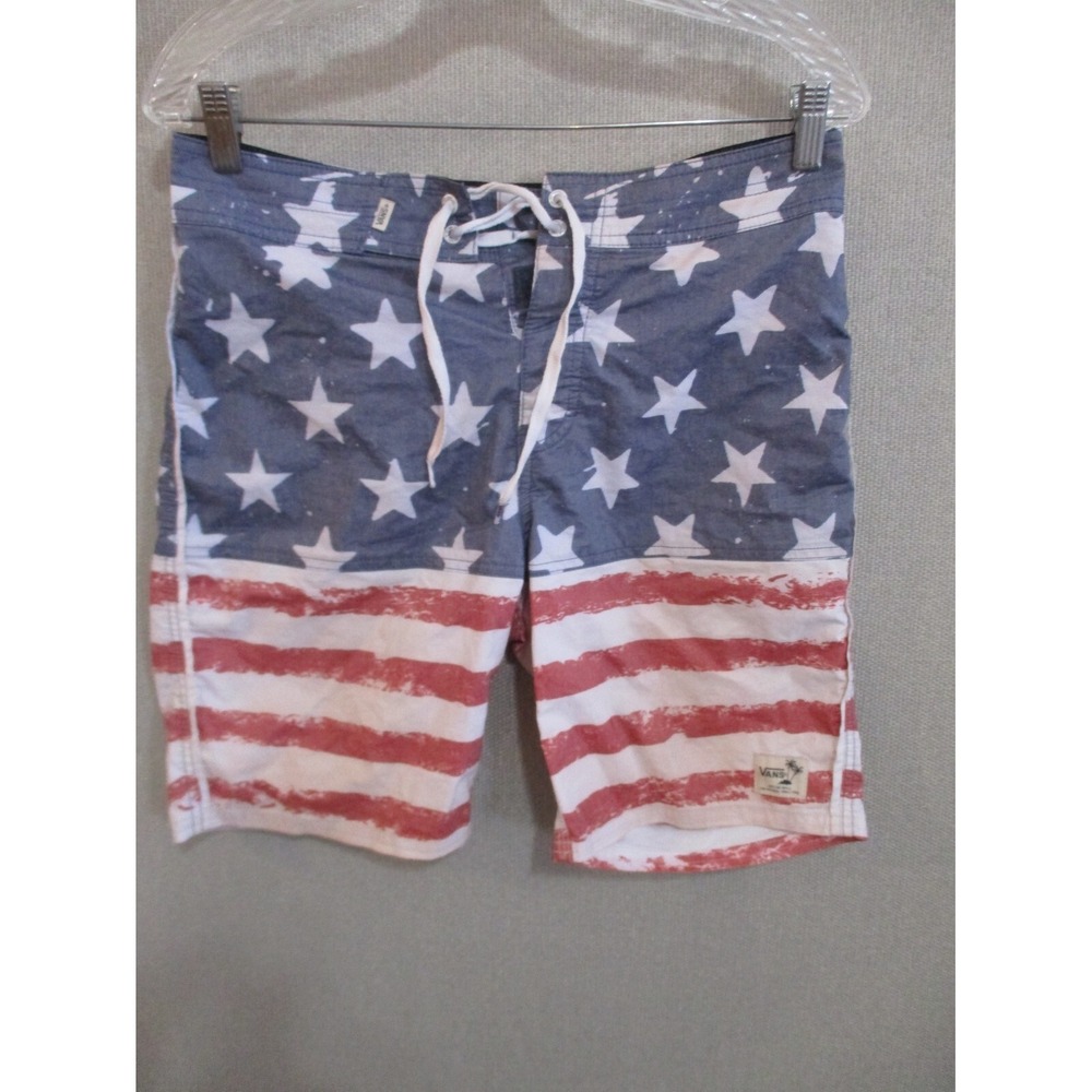 Vans American flag, Board Shorts/Swim Trunks Size 29 X 8 Mesh Lined